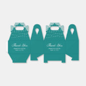 Elegante rustikale Aquamarine Flora Lights Hochzei Geschenkschachtel (Ungefaltet)