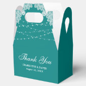 Elegante rustikale Aquamarine Flora Lights Hochzei Geschenkschachtel (Geöffnet)