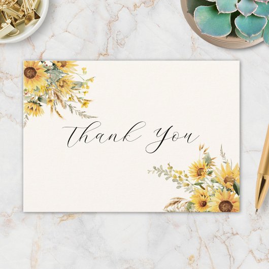 Elegante rustikale Aquarell Dankeskarte