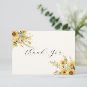 Elegante rustikale Aquarell Dankeskarte (Stehend Vorderseite)