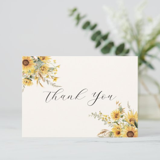 Elegante rustikale Aquarell Dankeskarte (Stehend Vorderseite)