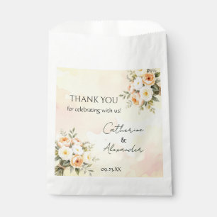 Elegante Rustikale Aquarell-Rosen Hochzeits-Dankes Geschenktütchen