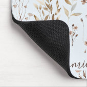 Elegante rustikale Aquarellbraun Blume Blätter Mousepad (Ecke)