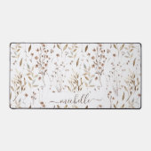 Elegante rustikale Aquarellbraun Blume Blätter Schreibtischunterlage (Vorderseite)