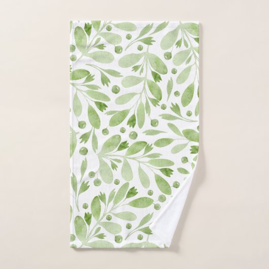 Elegante rustikale Aquarellfarben-Blätter zeigen G Badhandtuch Set (Handtuch)