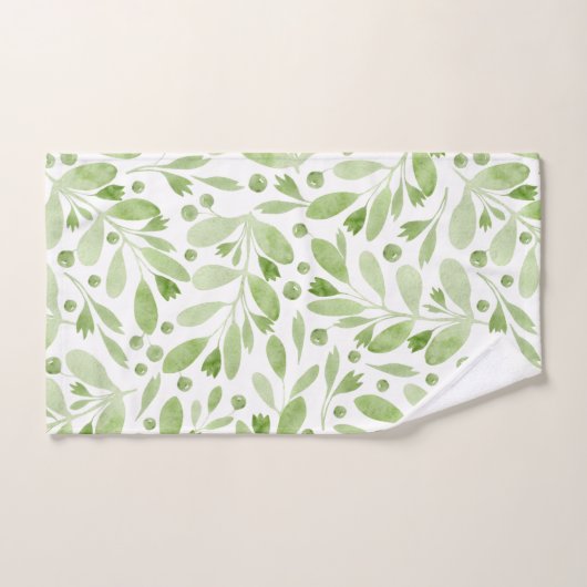 Elegante rustikale Aquarellfarben-Blätter zeigen G Badhandtuch Set (Handtuch)