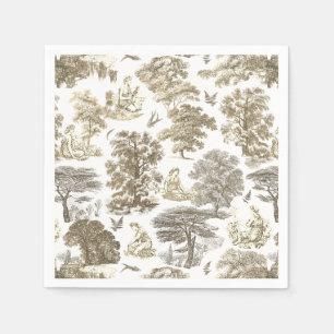 Elegante Rustikale Beige Gold Country Toile Serviette