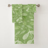 Elegante rustikale Blätter Grün Badhandtuch Set (Insitu)