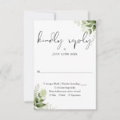 Elegante Rustikale Blätter Hochzeit RSVP Karte (Vorderseite)