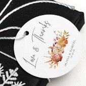 Elegante rustikale Blätter Liebe Dank Hochzeit Geschenkanhänger