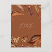 Elegante rustikale Blätter QR Code Wedding Terraco Begleitkarte (Vorderseite)