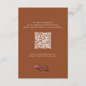 Elegante rustikale Blätter QR Code Wedding Terraco Begleitkarte (Rückseite)