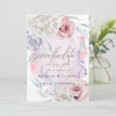 Elegante Rustikale Blume Dusty Rose Einladung (Stehend Vorderseite)