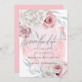 Elegante Rustikale Blume Dusty Rose Elfenbeinküste Einladung (Vorne/Hinten)