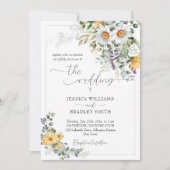 Elegante rustikale Blume Eukalyptus Einladung (Vorderseite)