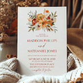 Elegante rustikale Blume Herbsthochzeit Einladung