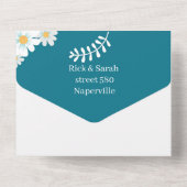 Elegante rustikale Blume, maßgeschneiderte Hochzei All In One Einladung (Rückseite)