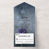 Elegante rustikale Blumen Alles in einer Hochzeit  All In One Einladung (Innen Boden)