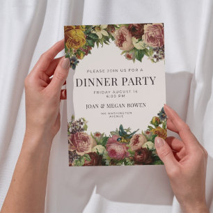 Elegante rustikale Blumen-Einladung zur Dinnerpart Einladung