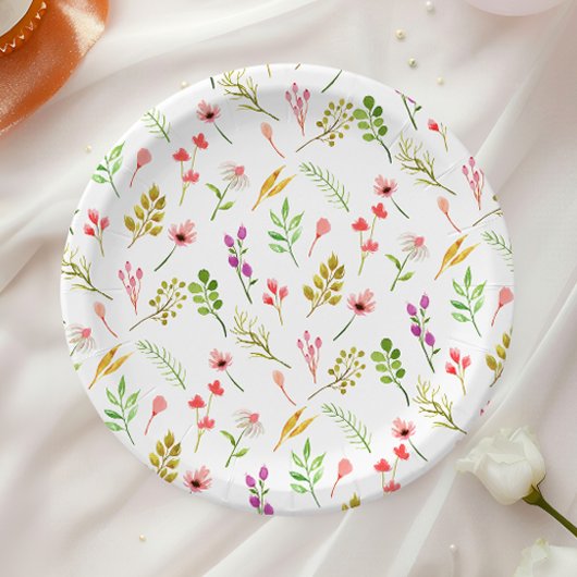 Elegante rustikale Blumen-Garten-Baby-Party Pappteller