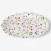 Elegante rustikale Blumen-Garten-Baby-Party Pappteller (Schrägansicht)