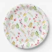 Elegante rustikale Blumen-Garten-Baby-Party Pappteller (Vorderseite)