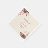 Elegante Rustikale Blumen Herbst Hochzeit Serviette (Ecke)