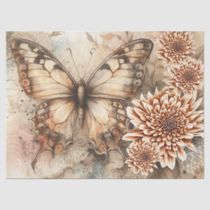 Elegante Rustikale Blumen- & Spitzen-Dekoration im Seidenpapier