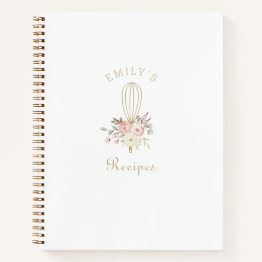 Elegante rustikale Blumenbackkunst Rezept Notizblock (Vorderseite)