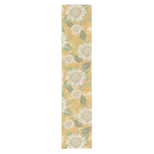 Elegante Rustikale Blumenblume Kurzer Tischläufer (Vorderseite)