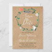 Elegante Rustikale Blumengarten Save the Date (Vorderseite)