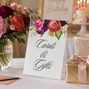 Elegante Rustikale Blumenkarten und Geschenke Sockelschild