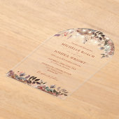 Elegante rustikale Blumenstrauß-Hochzeit Acryleinladungen (Ablage )