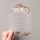 Elegante rustikale Blumenstrauß-Hochzeit Acryleinladungen (Insitu (Handheld))