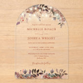 Elegante rustikale Blumenstrauß-Hochzeit Acryleinladungen (Vorderseite)