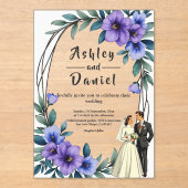 Elegante Rustikale Blumenzeremonie Acryleinladungen (Vorderseite)