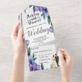 Elegante Rustikale Blumenzeremonie All In One Einladung (Abreißen)