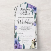 Elegante Rustikale Blumenzeremonie All In One Einladung (Innen Boden)