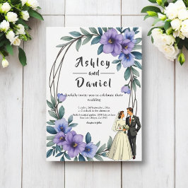 Elegante Rustikale Blumenzeremonie Einladung