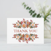 Elegante Rustikale Blush Pink Rose Wreath Wedding Dankeskarte (Stehend Vorderseite)