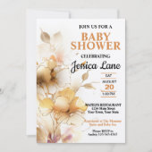 Elegante rustikale Blütendusche Einladung (Vorderseite)