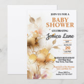 Elegante rustikale Blütendusche Einladung (Vorne/Hinten)