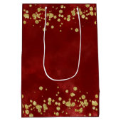 Elegante rustikale Bohemische Tasche Mittlere Geschenktüte (Rückseite)