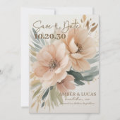 Elegante Rustikale Boho Blumenhochzeit retten das  Einladung (Vorderseite)