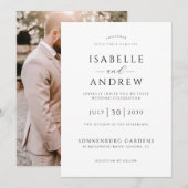 Elegante Rustikale Boho-Foto-Hochzeit  Einladung (Vorne/Hinten)