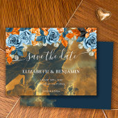 Elegante Rustikale Boho Gold Navy und Rost Hochzei Save The Date