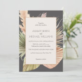 Elegante rustikale Boho Tropical Gerahmt Wedding Einladung (Stehend Vorderseite)