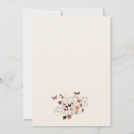 Elegante Rustikale Boho Wildblume Moderne Hochzeit Einladung (Rückseite)