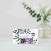 Elegante rustikale botanische Blume Visitenkarte (Stehend Vorderseite)