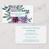 Elegante rustikale botanische Blume Visitenkarte (Vorne/Hinten)